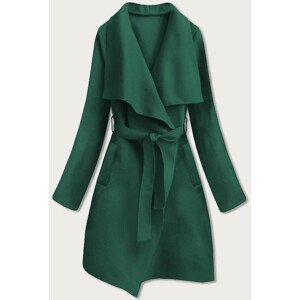 Fľašovo zelený dámsky minimalistický kabát (747ART) zielony ONE SIZE