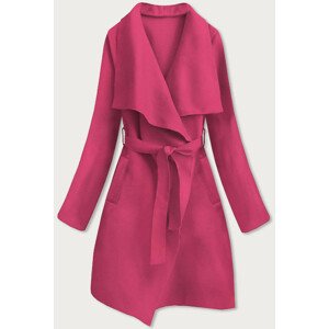 Minimalistický dámsky ružový kabát (747ART) Růžová ONE SIZE