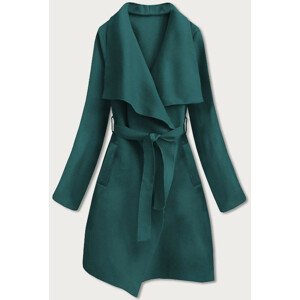 Minimalistický dámsky kabát v smaragdovej farbe (747ART) zielony ONE SIZE