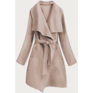 Minimalistický dámsky kabát vo farbe "nude" (747ART) Béžová ONE SIZE