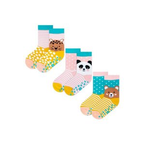 Detské ponožky SOXO Z ABS - Ružové / 3-Pack MULTIKOLOR 19-21
