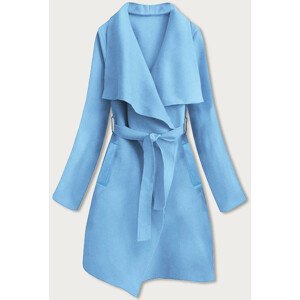 Blankytný minimalistický dámsky kabát (747ART) Modrá ONE SIZE