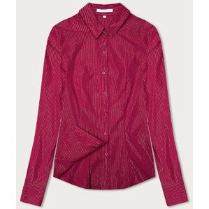 Koszula damska w srebrne paseczki ciemnoróżowa (AWT0111) Růžová XL (42)