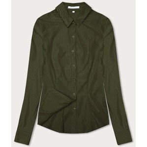 Koszula damska w srebrne paseczki khaki (AWT0111) zielony S (36)