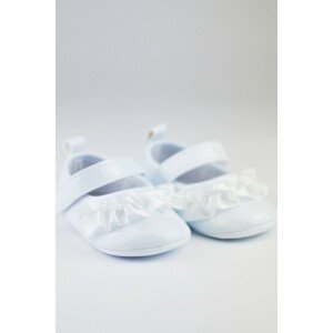 Biele dievčenské topánočky s volánikom OB005 bílá 6-12