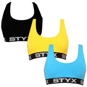 3PACK dámska podprsenka Styx šport viacfarebná (3IP96089) XL
