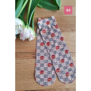 Dámske vzorované ponožky 44 béžová UNI