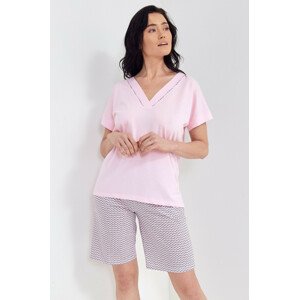 Dámske pyžamo Cana 108 Kr/r S-XL růžovo-šedá M