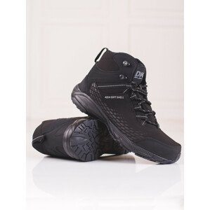 Originálne dámske trekingové topánky čiernej bez podpätku 48