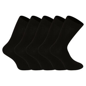 5PACK ponožky Nedeto vysoké bambusové čierne (5NDTP001) XL