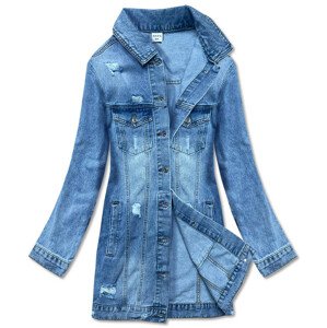 Svetlomodrá dlhá džínsová bunda (POP7021-LK) Modrá 46