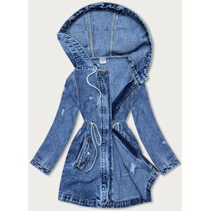 Voľná dámska džínsová bunda vo svetlo modrej denimovej farbe (POP7120-K) Modrá XXL (44)