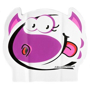 Aqua-Speed latexová plavecká čiapka ZOO Rex Junior bielo-ružová detské NEUPLATŇUJE SE