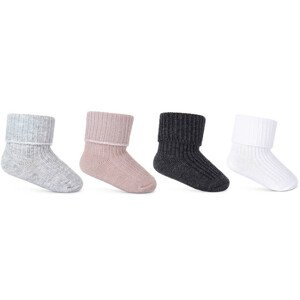 Netlačící vyhrnuté ponožky SK-18 bílá 0-3 měsíce