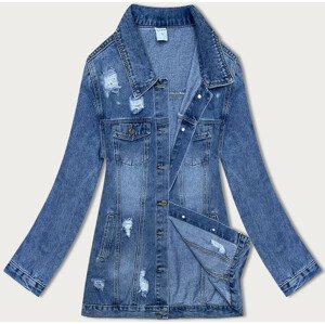 Svetlomodrá dámska džínsová bunda s pretrhnutiami (GD8727-K) Modrá S (36)