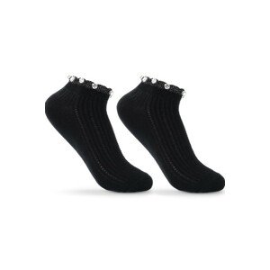 Dámske ponožky s ozdobami SK-55 černá 36-41