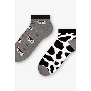 Krátke asymetrické dámske ponožky 034 GRANIT/LEMON 35-37