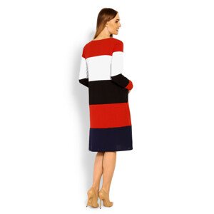 Dámske šaty model 114520 - PeeKaBoo L/XL červená-bílá-granátová