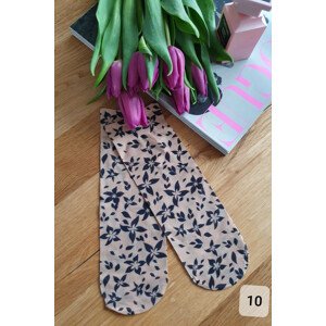 Dámske vzorované ponožky 10 béžová UNI