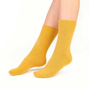 Hrejivé ponožky 093 okrovo žlté s vlnou žlutá 38/40
