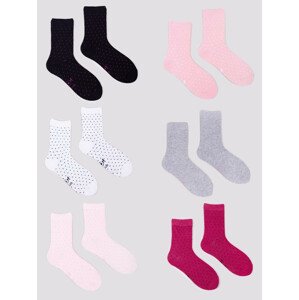 Dievčenské ponožky Yoclub 6-Pack SKA-0128G-AA00 Viacfarebné 20-22
