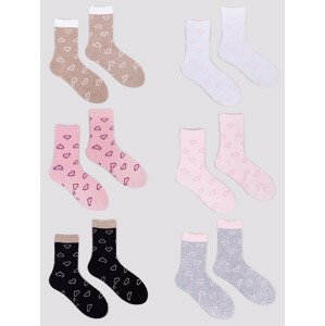 Dievčenské ponožky Yoclub 6-Pack SKA-0129G-AA00 Viacfarebné 20-22