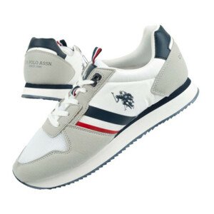 Pánska športová obuv NOBIL006-WHI Svetlosivá s bielou - U.S. Polo Assn. 42 sv.šedá-bílá