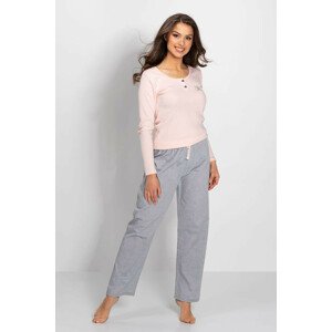 Luxusné dámske pyžamo Linda marhuľové růžová XL