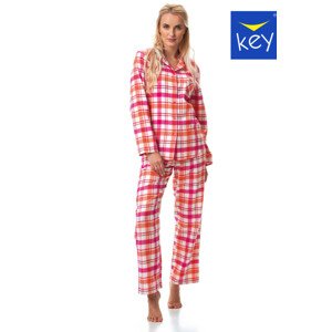 Dámske pyžamo LNS 437 B23 2XL-4XL růžová a bílá 4XL