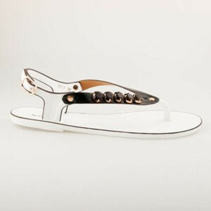Fantastické bielo-čierne gumové sandále 36