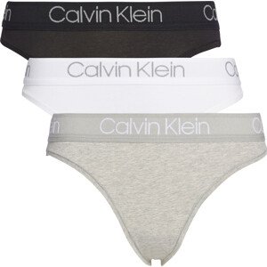 Dámske nohavičky 3 Pack Tangas Body 000QD3758E999 čierna/biela/sivá - Calvin Klein L