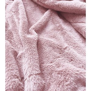Dámska semišová bunda ramoneska v púdrovo ružovej farbe s kožušinou (6502) Růžová S (36)