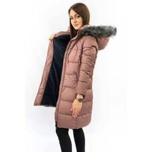 Dámska prešívaná zimná bunda v staroružovej farbe (7701) Růžová S (36)