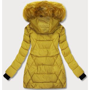 Dámska zimná bunda v horčicovej farbe s kapucňou (1969) Žlutá XL (42)