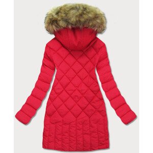 Červená prešívaná dámska zimná bunda (LF808) Červená S (36)