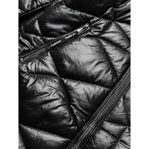 Čierna dámska plus size bunda na prechodné obdobie (MM21-76) černá 46