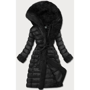 Čierna dámska zimná bunda s kapucňou (FM09-1) černá XXL (44)