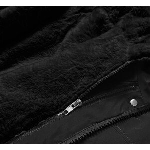 Teplá čierna dámska zimná bunda (W629BIG) černá 50