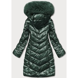 Zelená dámska zimná bunda s kapucňou (TY037-38) zielony S (36)