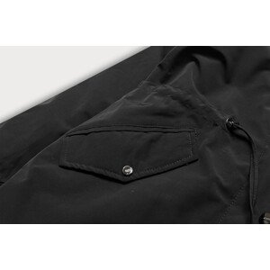 Čierna dámska zimná bunda parka s kožušinovou podšívkou (W619/1) černá XXL (44)