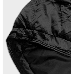 Krátka čierna oversize bunda (H-1109-01) černá S (36)
