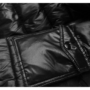 Krátka čierna dámska zimná bunda (YP-20129-1) černá S (36)