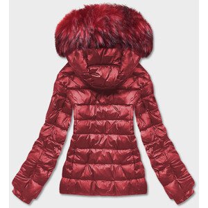 Krátka červená dámska zimná bunda (YP-20129-8) Červená XXL (44)