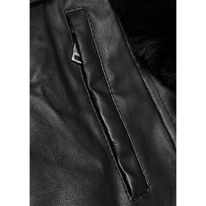 Zateplená čierna bunda ramoneska s kapucňou (11Z8059) černá M (38)
