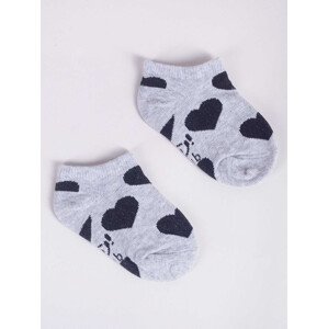 Yoclub Dievčenské členkové bavlnené ponožky Vzory Farby 6-Pack SKS-0008G-AA00-003 Multicolour 20-22