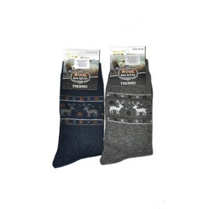 Pánske ponožky GNG 5575 Thermo Wool Sobi 39-46 směs barev 39-42