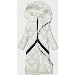 Prešívaná dámska zimná bunda vo farbe ecru (H-896-11) odcienie bieli XL (42)
