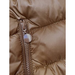 Hnedá prešívaná dámska zimná bunda s kapucňou (YP-22075-101) odcienie brązu S (36)