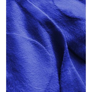 Dlhý vlnený prehoz cez oblečenie typu "alpaka" v nevädzovej farbe s kapucňou (908) odcienie niebieskiego ONE SIZE