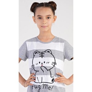 Detská nočná košeľa s krátkym rukávom Mačiatko šedá 11 - 12